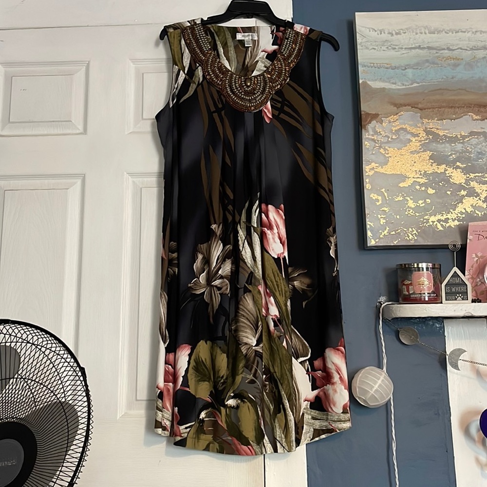 Dress barn, size 18, beaded tropical dress